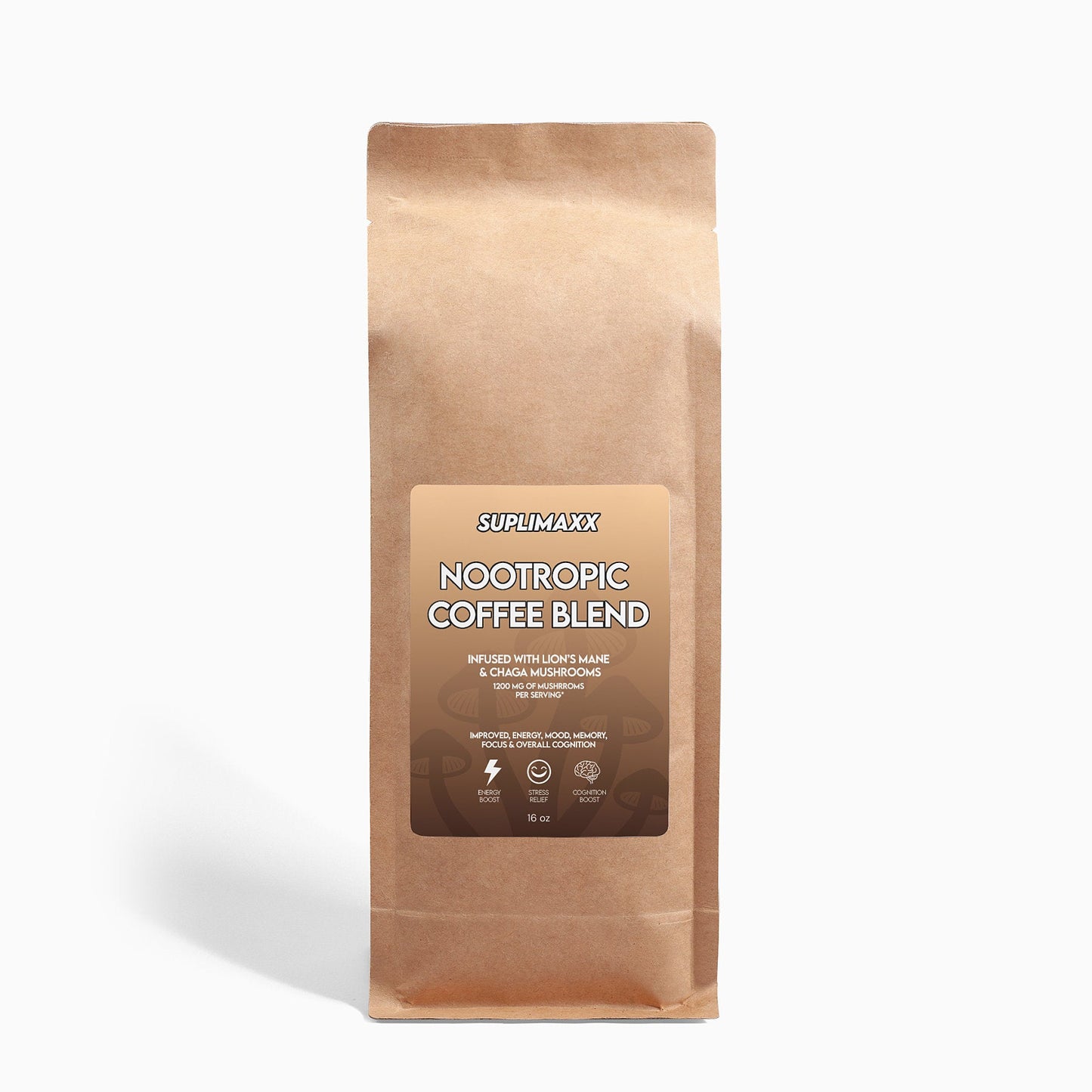 Nootropic Mushroom Coffee Blend 16oz - Suplimaxx